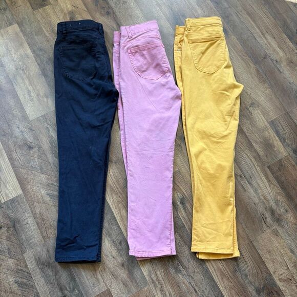 Gibson Latimer Bundle Lot of 3 Skinny Pants Women's 8 Pink Yellow Dark Blue - Picture 5 of 14